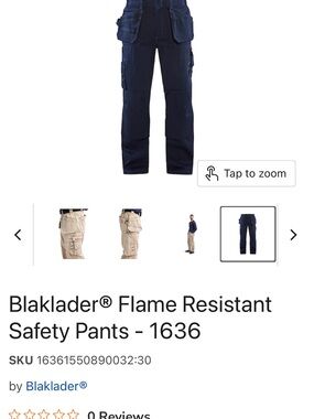 Blaklader Flame Resistant Cargo Pants - Navy 34 x 32 Workpants